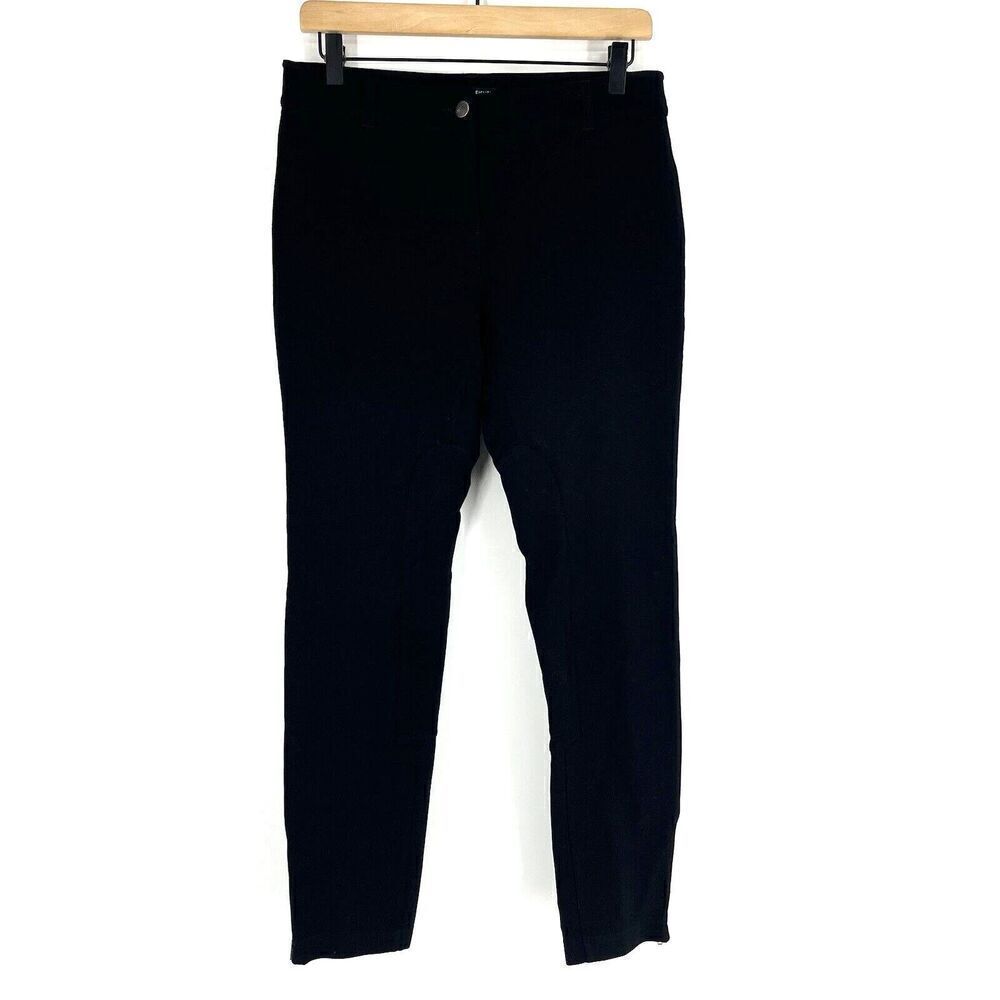 Eileen Fisher Pants Size XS Black Skinny Ponte Knit Zip Ankle Riding Equestrian